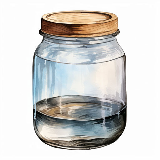 Jar clipart in the style of Oil painting, on a white background