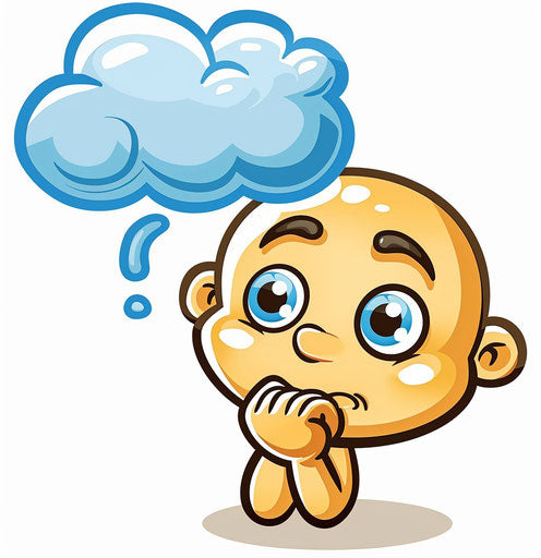 Thoughtful emoji with speech bubble clip art style high detail