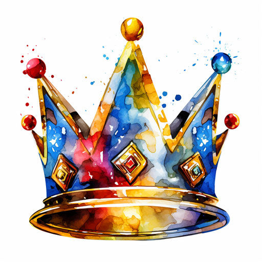 Birthday crown in the style of oil painting on white background