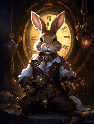 rabbit with pocket watch and chain drawing by theodoah