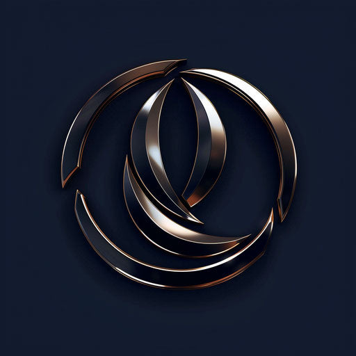 Luxury welding logo with metallic detailing and dark blue background
