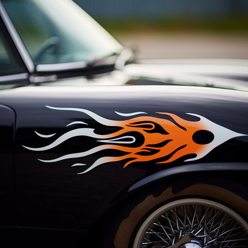 Flame decal car jaguar e type