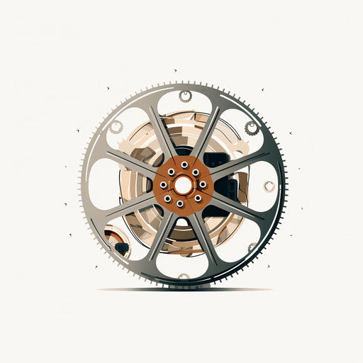 Movie reel in Minimalist style on white background