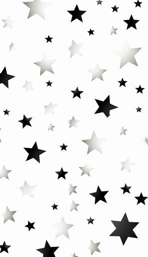 A collection of black and white stars on white background, punk rock style, 37:64