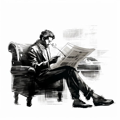 Chiaroscuro Art style news clipart on white background