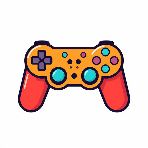 Minimalist game controller on white background