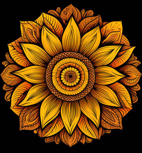 Floral mandala for coloring in classic tattoo style