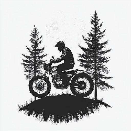 Flat tattoo sketch of cool small tattoos for men with motorcycle