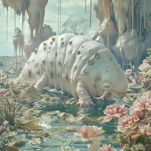 Tardigrade in a surreal and dreamy setting