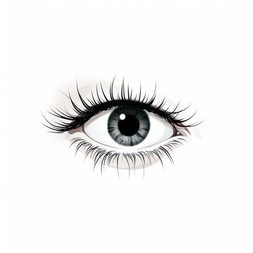 Minimalist eyes illustration on white background