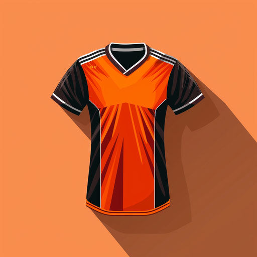Realistic jersey illustration on sunset orange backdrop