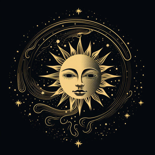 lunar ecliptic, sun and star, vector illustration template