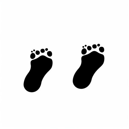 Footsteps illustration in the Minimalist style, on white background