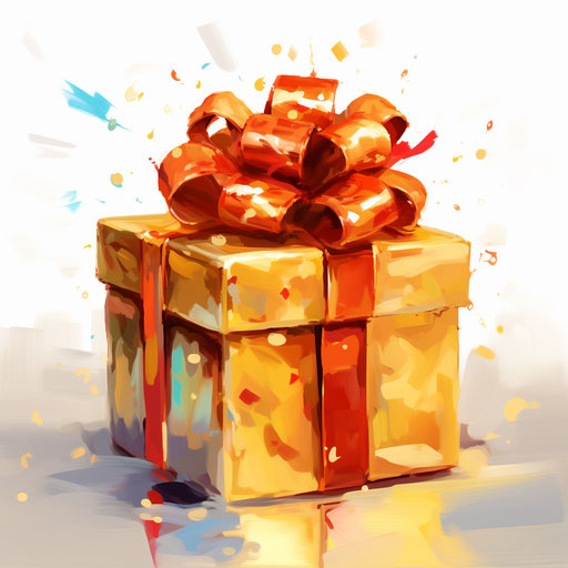 Presentation clipart in the style of Oil painting, on white background