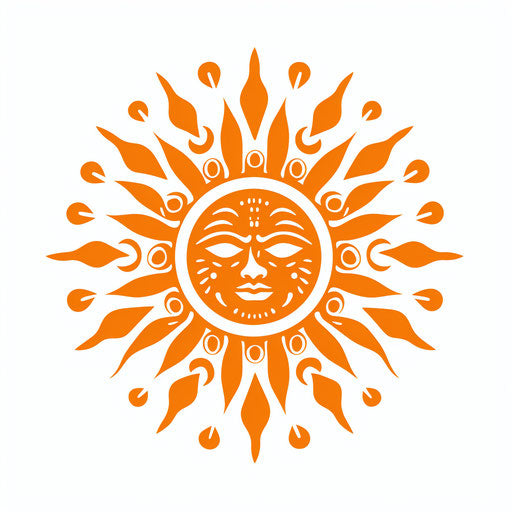 Minimalist style sun clipart on white background