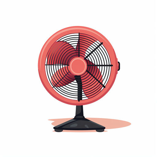 Electric fan clipart in Minimalist style on white background