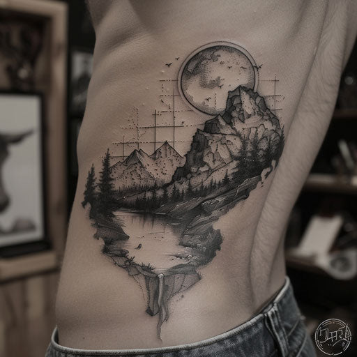 Surreal landscape on ribs