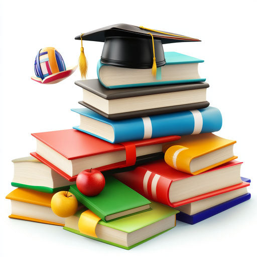 3D education in photo realistic style on flat white background, isolated clipart