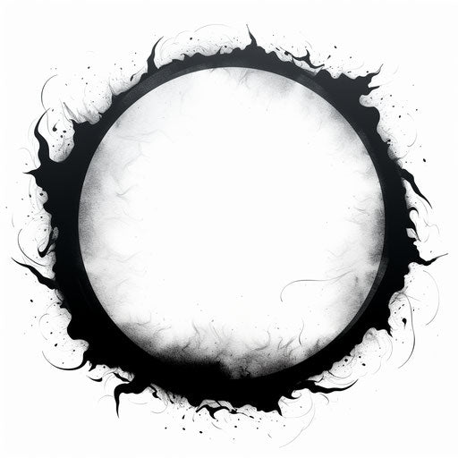 Circle clipart in the style of Chiaroscuro Art, on white background