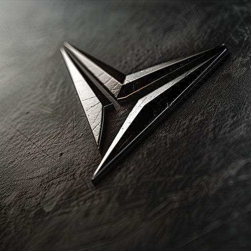 Modern and sleek logo for sale with metallic background, sharp edges