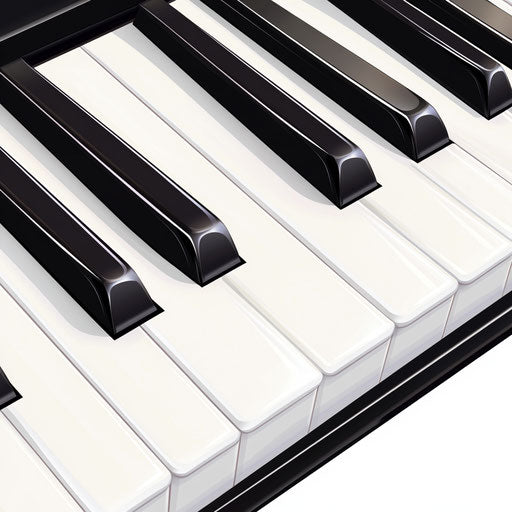 Realistic piano keys, high resolution, isolated