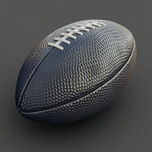 Realistic football clipart on flat slate grey background