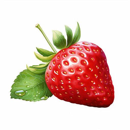 Strawberry illustration in the style of oil painting, on white background
