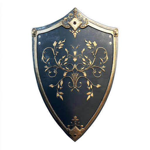 3D shield on white background, realistic style, isolated clipart