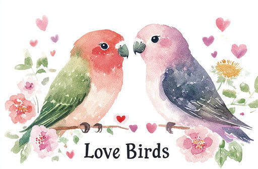 Cute and beautiful watercolor Valentine's Day illustration
