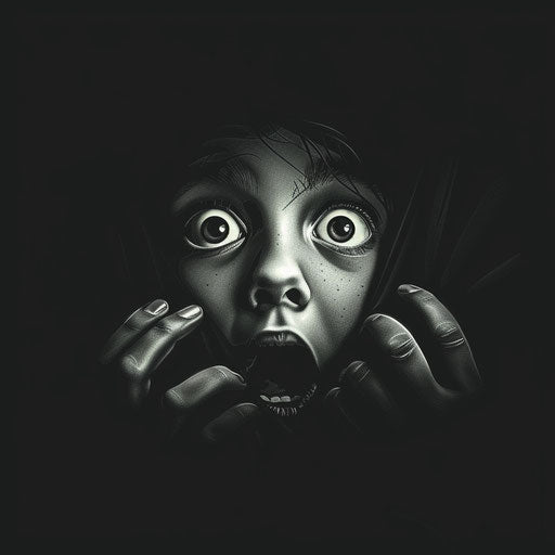 Surprising illustration in realistic style on dark charcoal background