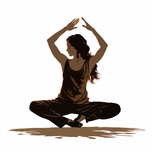 Yoga art in Chiaroscuro style, on a white background