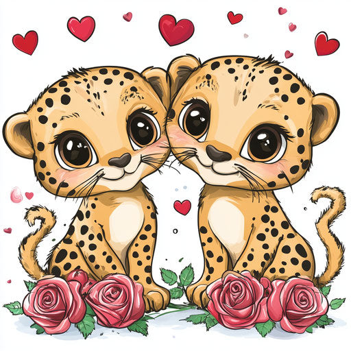 Two cute baby cheetahs for Valentine's Day
