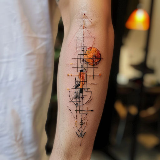 Small geometric tattoo inspired by Guy Aitchison