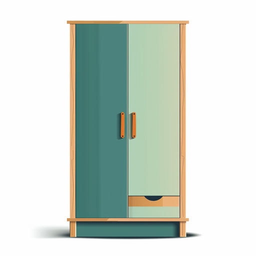 Illustration of a cupboard with modern design and vibrant colors