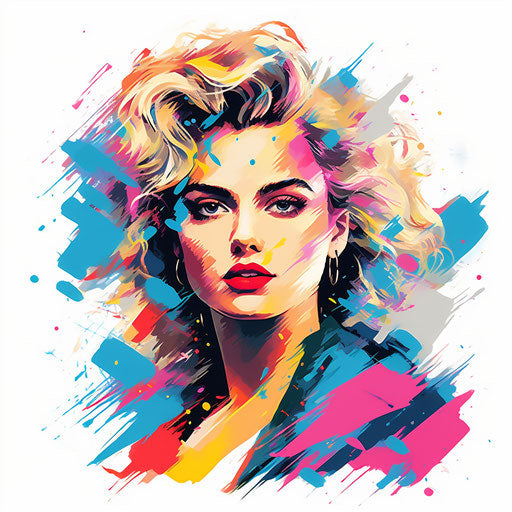 80s clipart in the style of Impressionistic Art, on a white background