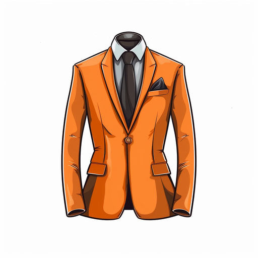 Minimalist style suit clipart, on a white background