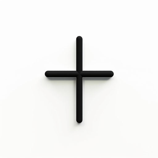 Minimalist style cross clip art on white background