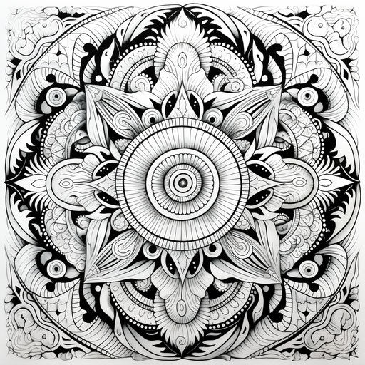 Indian motifs in black and white, intricate decorations