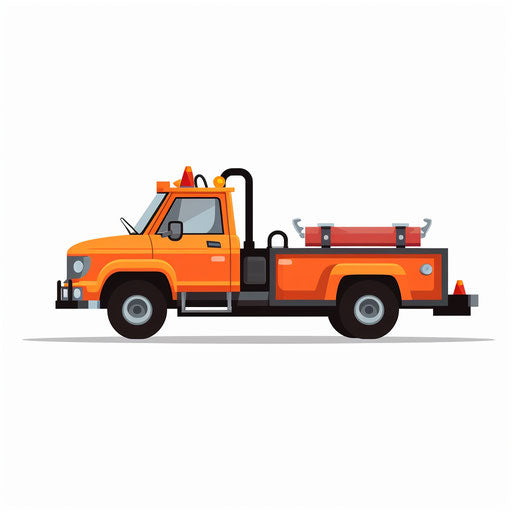 Minimalist style tow truck clipart on white background