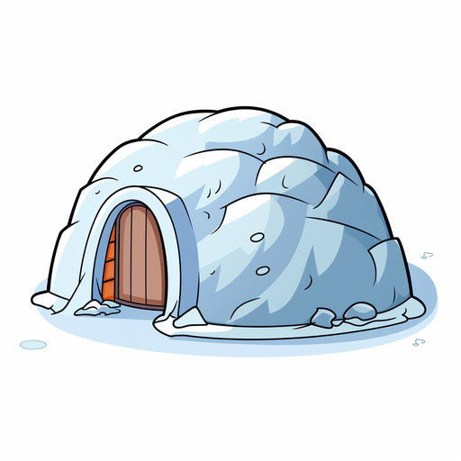 Minimalist igloo clipart on white background
