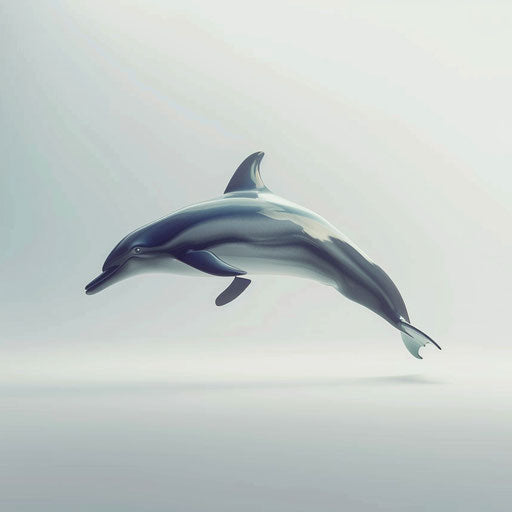Photo-realistic dolphin clipart on flat white background