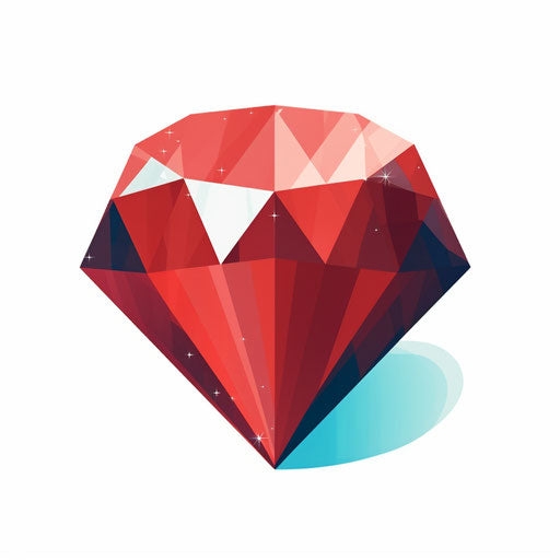 Gem illustration in Minimalist style, on white background