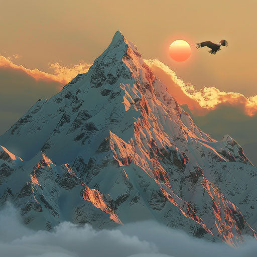 Nanda Devi with an eagle soaring above