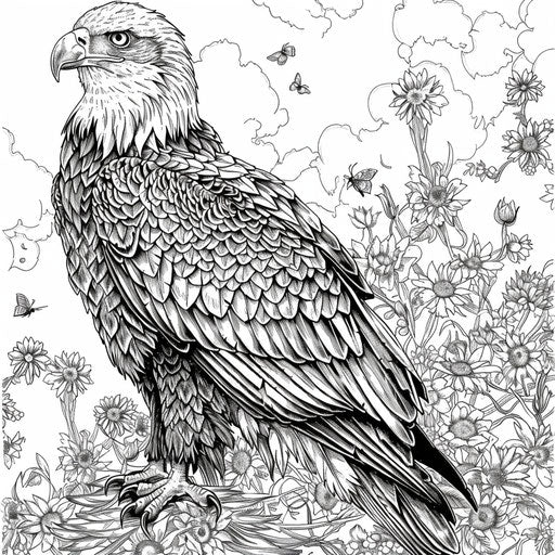 Printable Bald Eagle Coloring Page Art