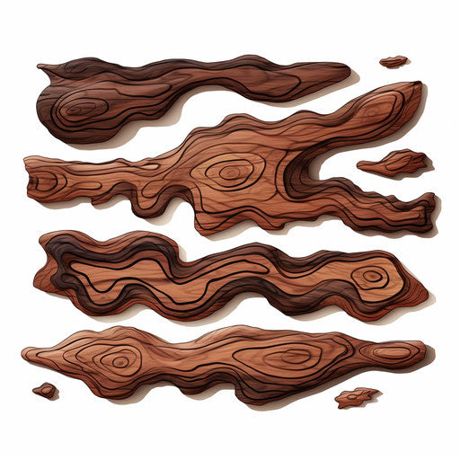 Wood clipart in the style of Chiaroscuro Art, on a white background