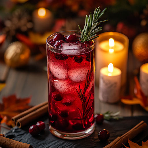 Cranberry-infused Thanksgiving drink in a tall glass