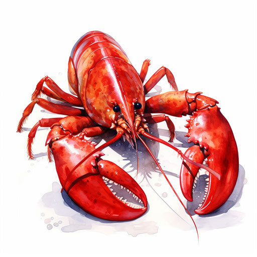 Lobster clipart in the style of Oil painting