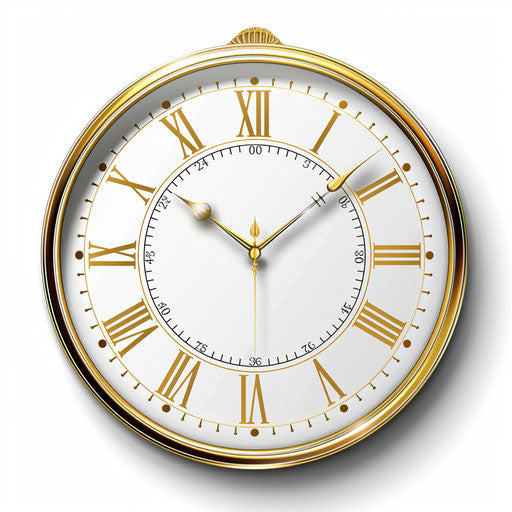 Clock clipart in photo realistic style on white background