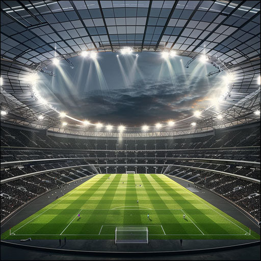 Photo realistic stadium illustration on flat random background