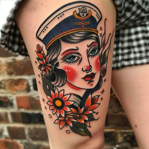 Inspiring tattoos with sailor motifs, Sailor Jerry style